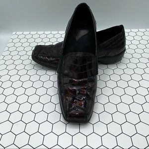 1803 Dark Brown Italian Leather Crocodile Pattern